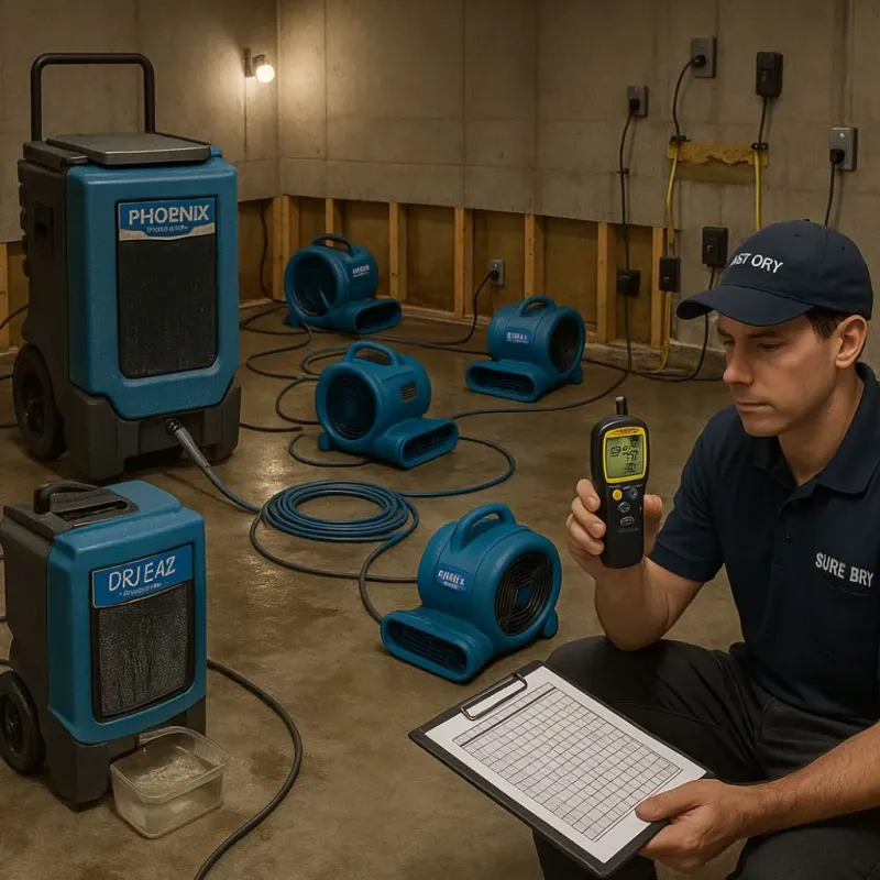 Structural Drying and Dehumidification process in Walworth County, WI